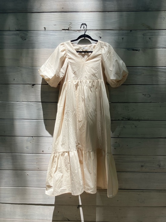 &merci Dresses & Skirts - &merci Women's Cream Puff-Sleeve Midi Dress Small Cottagecore Whimsical French